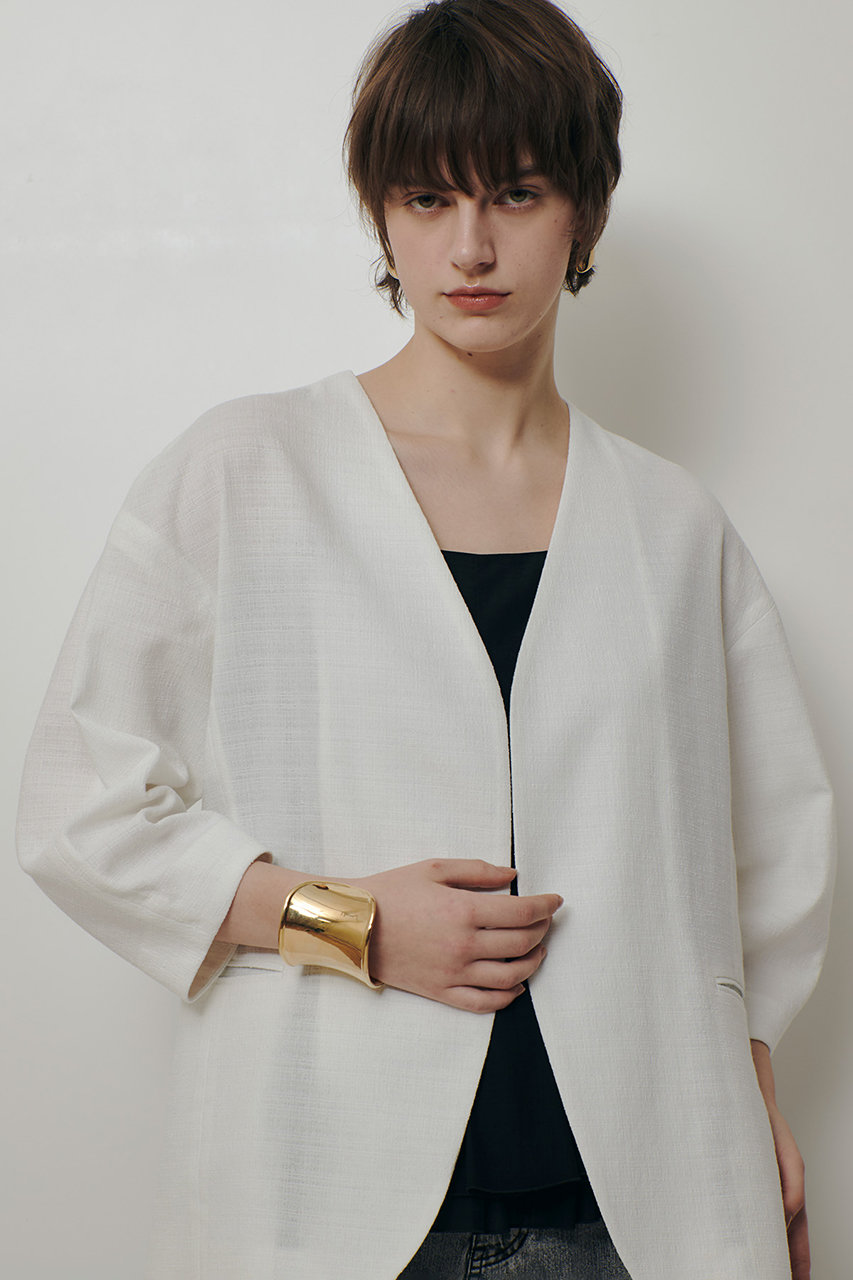 アルアバイル/allurevilleの【予約販売】ハーフスリーブカラーレスジャケット(ホワイト/20261010700-95-020)