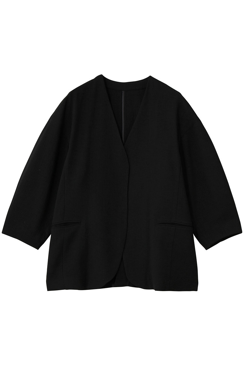 ハーフスリーブカラーレスジャケット