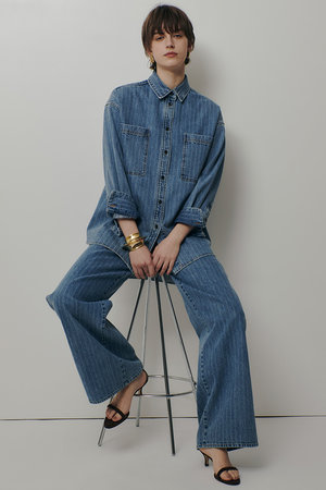 アルアバイル/allurevilleの【予約販売】デニムビッグポケットシャツ(110400/110403)