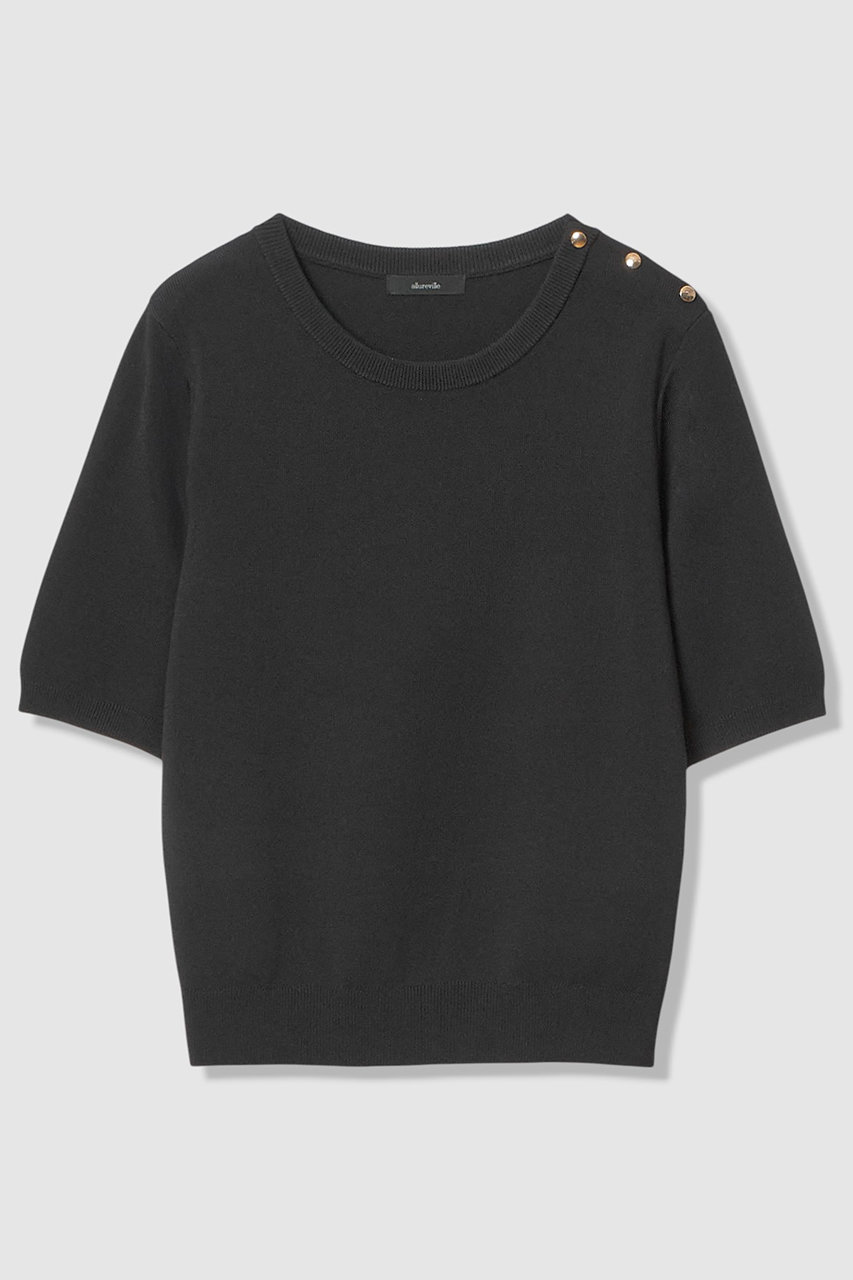 アルアバイル/allurevilleのソウバリ肩釦クループルオーバー(ブラック/20261016440-95-020)