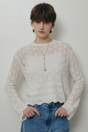 アルアバイル/allurevilleの【予約販売】レースニットプルオーバー(110300/110301)