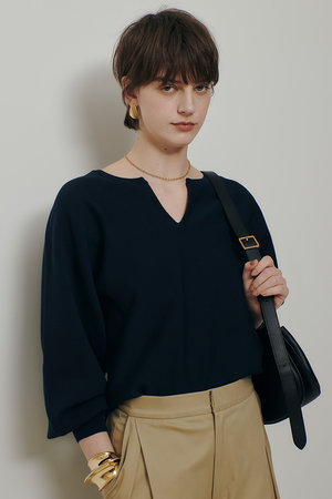 アルアバイル/allurevilleの【予約販売】コットンインレードルマンスリーブプルオーバー(110300/110301)