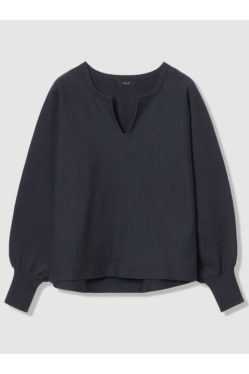 アルアバイル/allurevilleのコットンインレードルマンスリーブプルオーバー(ネイビー/20261016190-65-020)