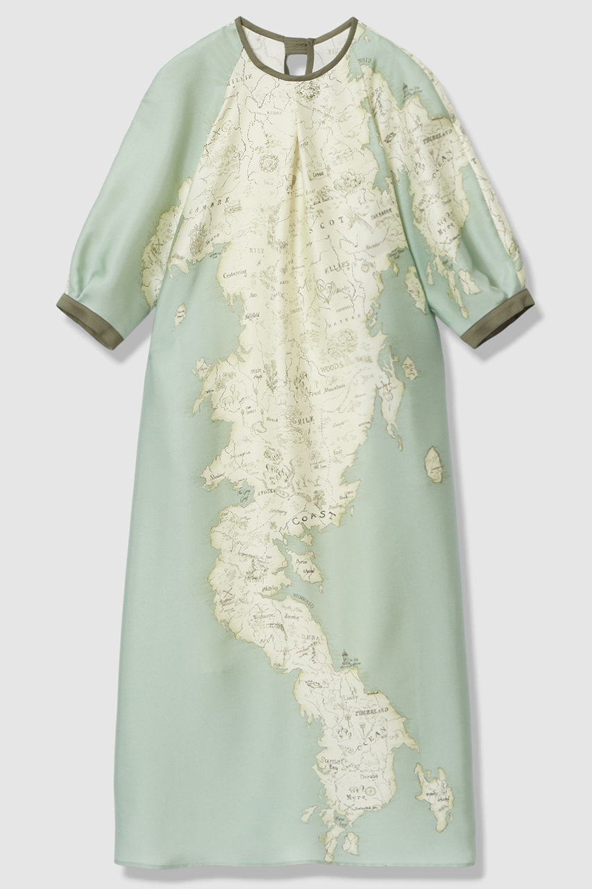 アルアバイル/allurevilleの【予約販売】MAPプリントバックリボンワンピース(ミントグリーン/20261014090-73-020)