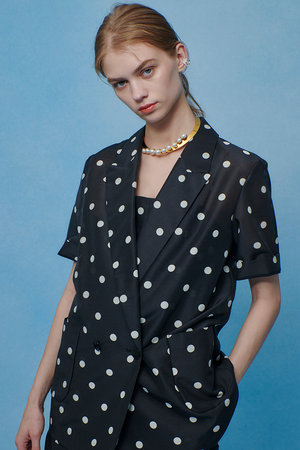 アルアバイル/allurevilleの【予約販売】【LOULOU WILLOUGHBY】オーガンドットハーフスリーブジャケット(110800/110801)