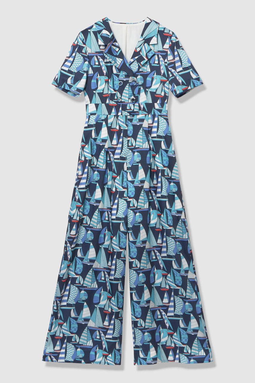 アルアバイル/allurevilleの【予約販売】【LOULOU WILLOUGHBY】RATTI マリーナプリントオールインワン(ブルー系/21261012110-68-020)