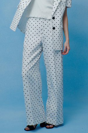 アルアバイル/allurevilleの【予約販売】【LOULOU WILLOUGHBY】リネン混ドットワイドパンツ(110600/110601)