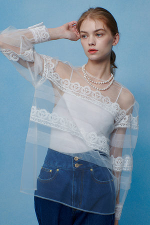 アルアバイル/allurevilleの【予約販売】【LOULOU WILLOUGHBY】チュールレースブラウス(110400/110403)