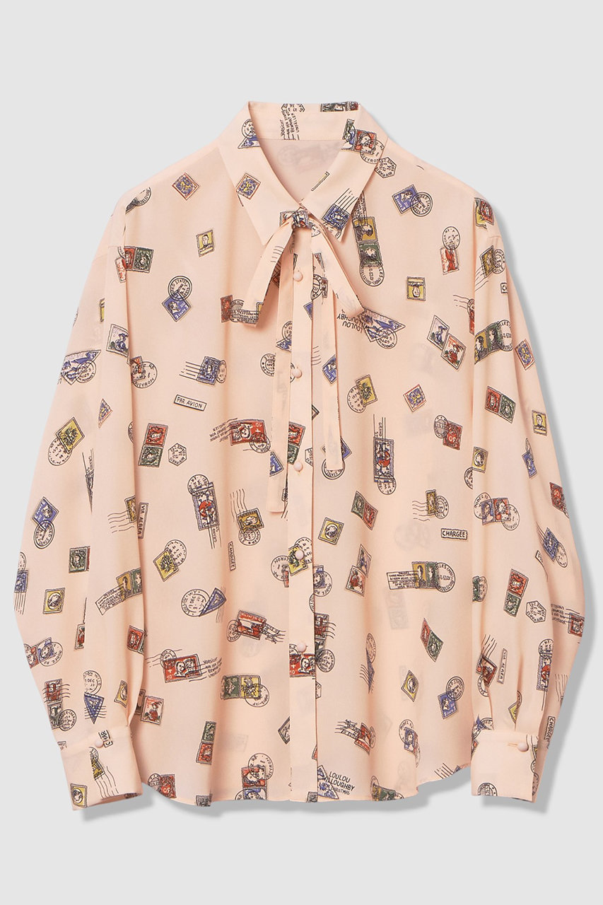 【LOULOU WILLOUGHBY】レタープリントシャツブラウス