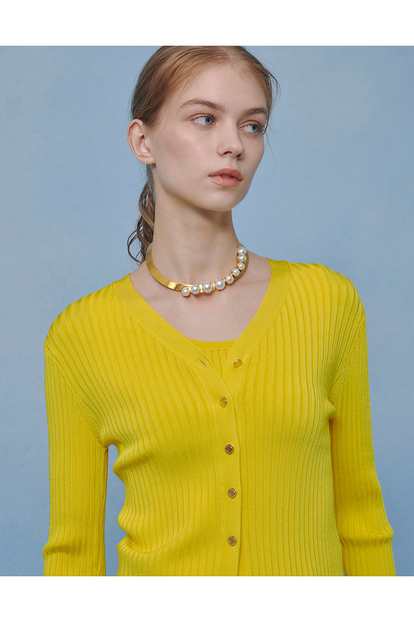 アルアバイル/allurevilleの【予約販売】【LOULOU WILLOUGHBY】ワイドリブヘムフリルカーディガン(イエロー/21261016230-70-020)