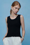【予約販売】【LOULOU WILLOUGHBY】ワイドリブヘムフリルタンク アルアバイル/allureville ブラック