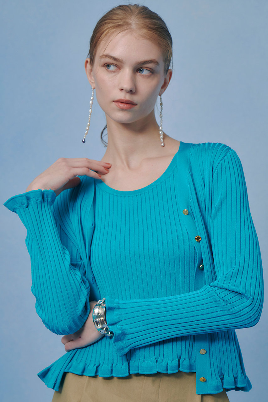 アルアバイル/allurevilleの【予約販売】【LOULOU WILLOUGHBY】ワイドリブヘムフリルタンク(グリーン/21261016240-70-020)