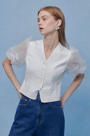 アルアバイル/allurevilleの【予約販売】【LOULOU WILLOUGHBY】バルーンスリーブシャツブラウス