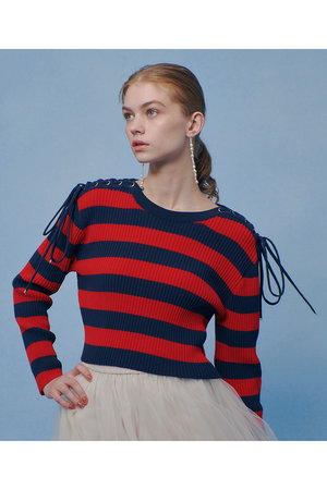 アルアバイル/allurevilleの【予約販売】【LOULOU WILLOUGHBY】レースアップショルダープルオーバー(110300/110301)