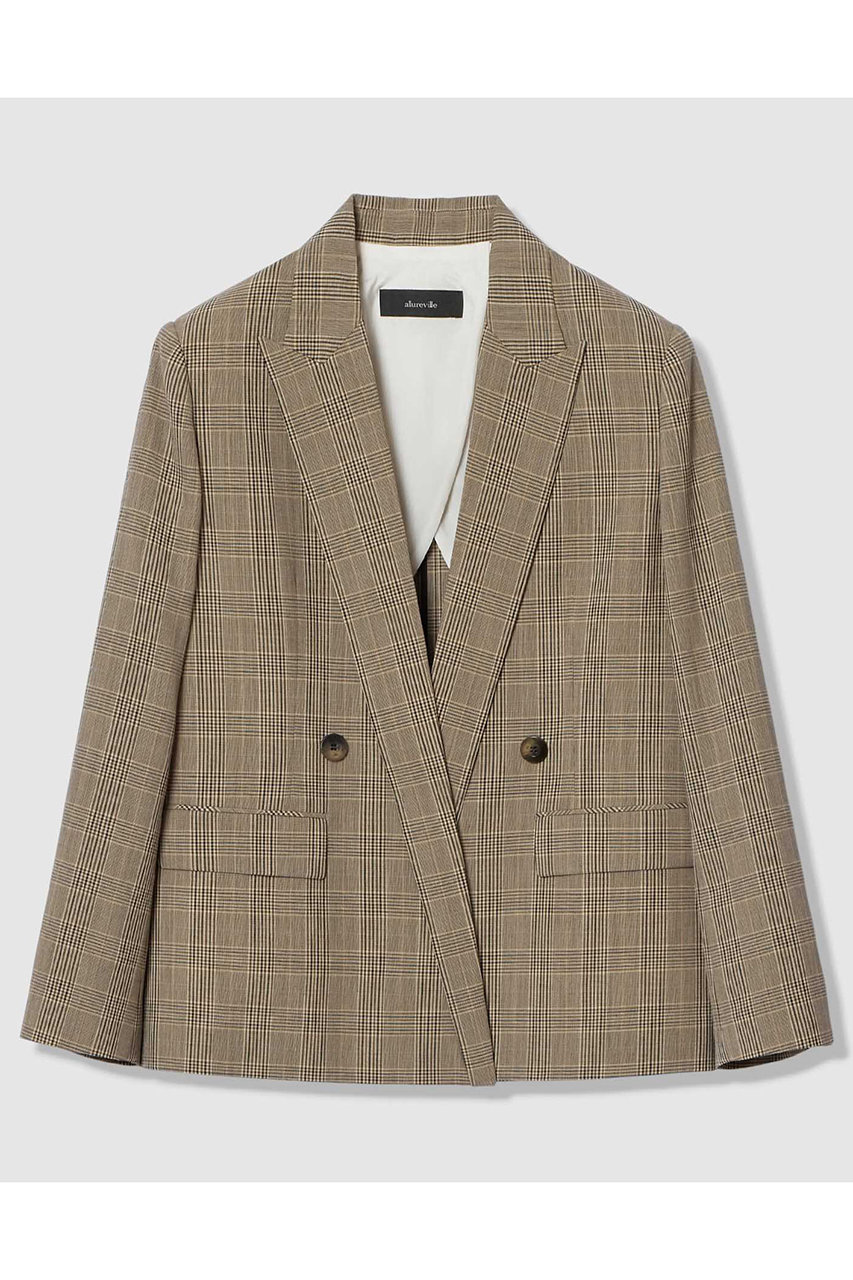 アルアバイル/allurevilleの【予約販売】ポプリンチェックジャケット(ブラウン系/20261010120-98-020)