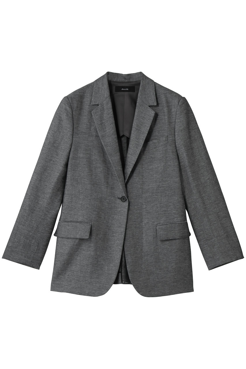 アルアバイル/allurevilleのシャークスキンシングルオーバージャケット(ブラック/20261010140-02-020)