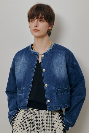 アルアバイル/allurevilleの【予約販売】デニムノーカラージャケット(110800/110801)