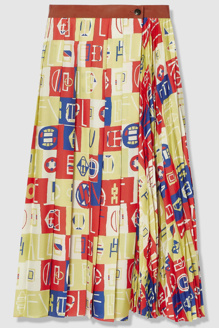 アルアバイル/allurevilleのパッチワークプリントプリーツスカート(レッド/20261011150-43-010)