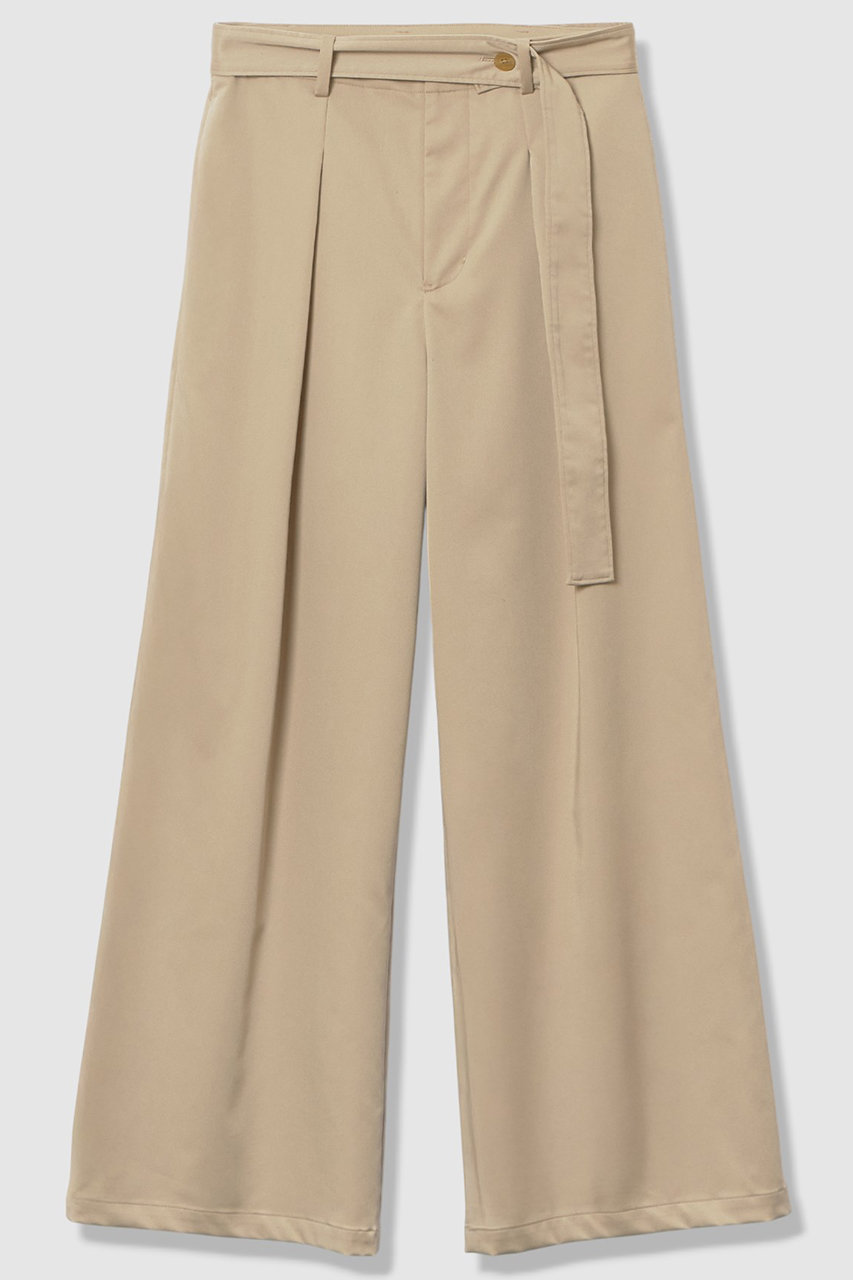 サテンストレッチベルテッドパンツ