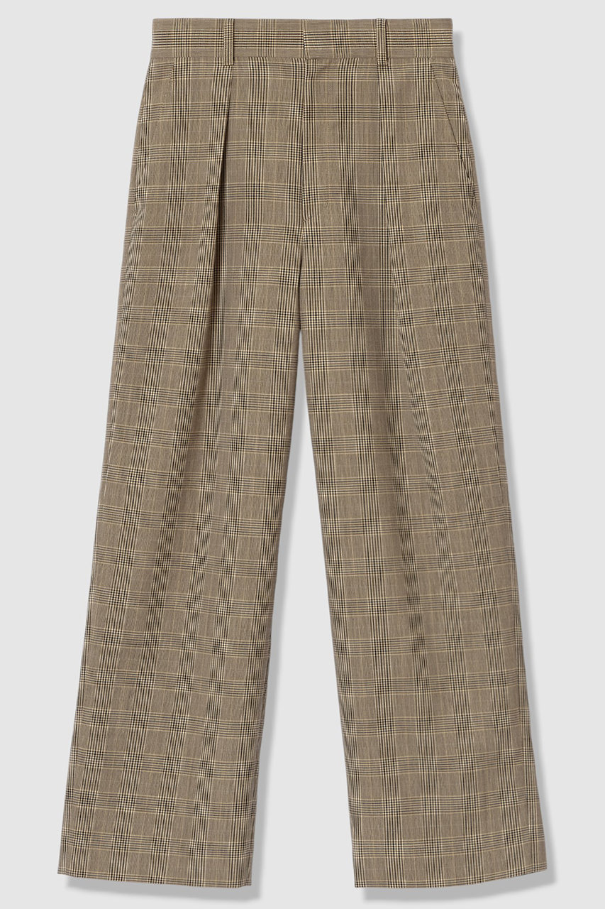 アルアバイル/allurevilleの【予約販売】ディープタックチェックパンツ(ブラウン系/20261012130-98-020)