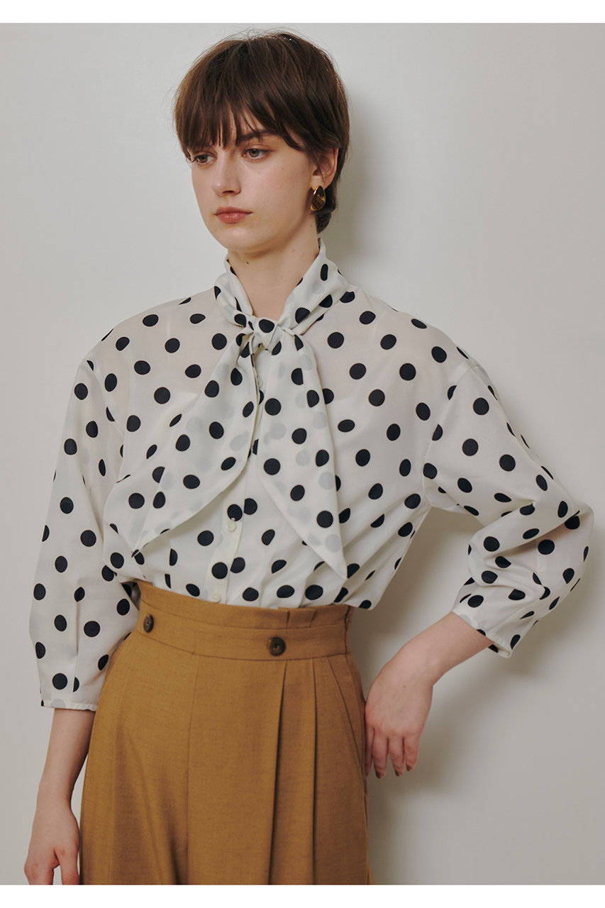 アルアバイル/allurevilleの【予約販売】ポルカドットブラウス(アイボリー/20261013240-04-020)