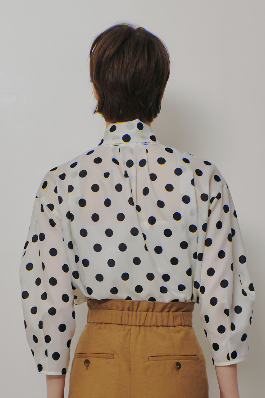allureville アルアバイル シフォンドット柄ブラウス allureville アルアバイル シフォンドット柄ブラウス シースルー