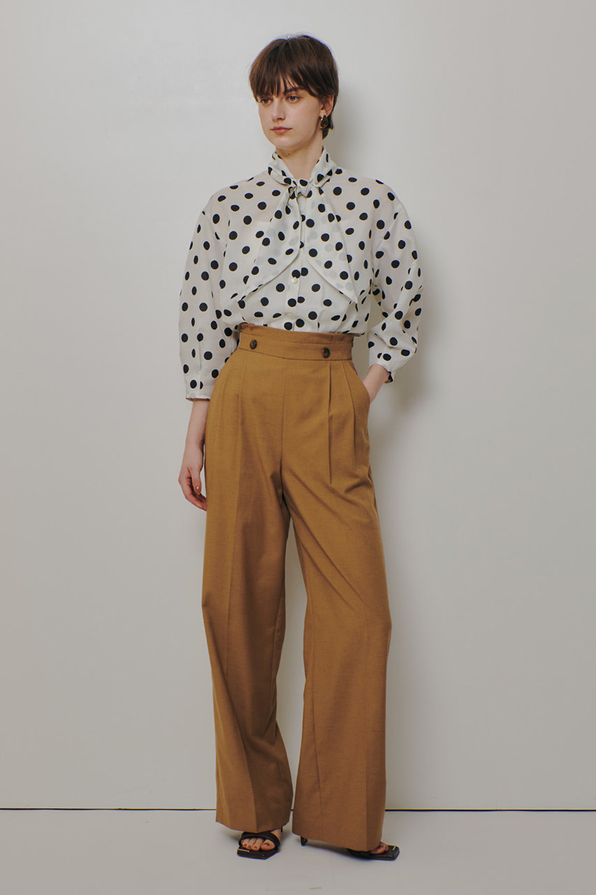 アルアバイル　ルルウィルビー チェックドットブラウス LOULOU WILLOUGHBY】◇デシンドットフリルボウタイブラウス
