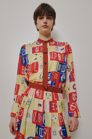 アルアバイル/allurevilleの【予約販売】パッチワークプリントボウブラウス(110400/110403)