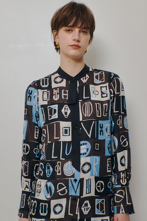 アルアバイル/allurevilleの【予約販売】パッチワークプリントボウブラウス(110400/110403)