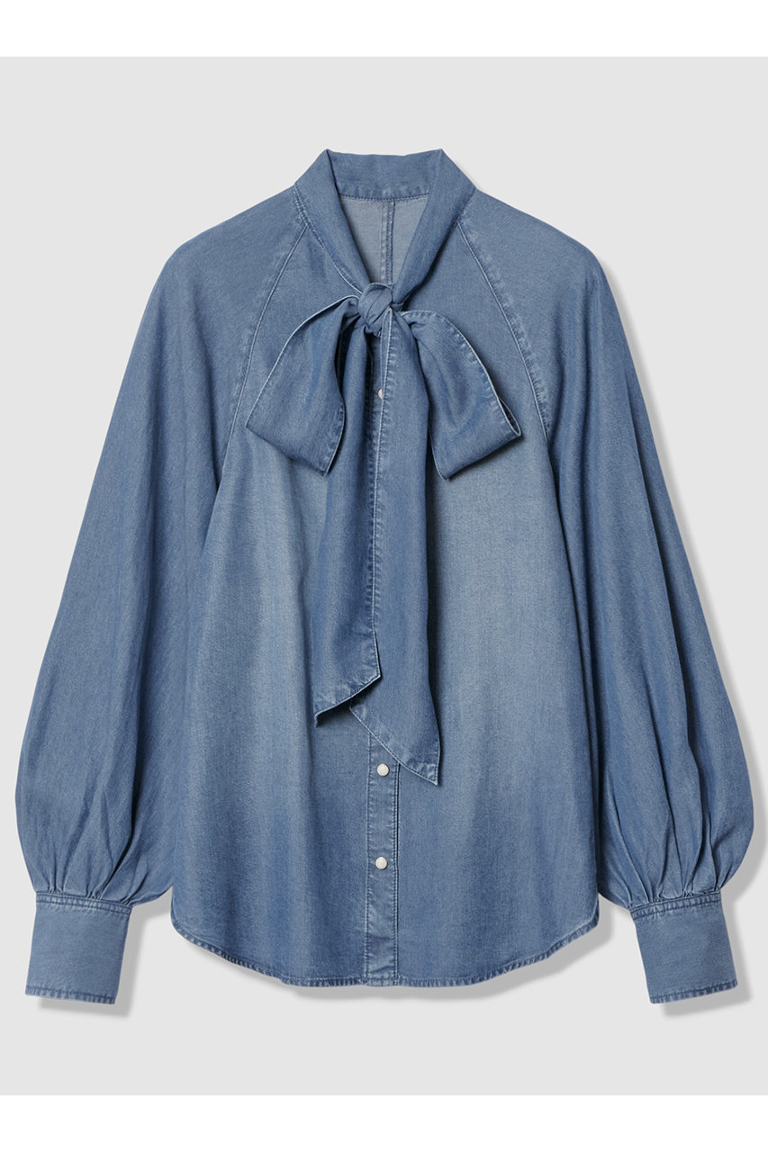 アルアバイル/allurevilleの【予約販売】【WEB・一部店舗別注】デニムボウブラウス(ブルー系/20261013900-98-020)