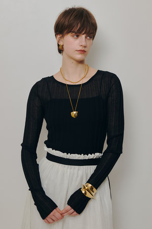 アルアバイル/allurevilleの【予約販売】シアーリブプルオーバー(110300/110301)