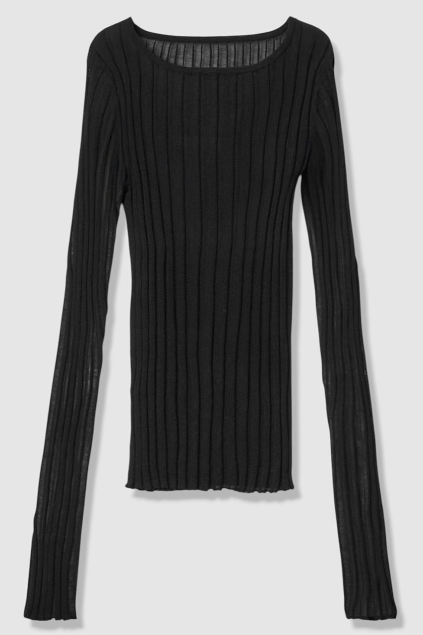 アルアバイル/allurevilleのシアーリブプルオーバー(ブラック/20261016090-02-020)