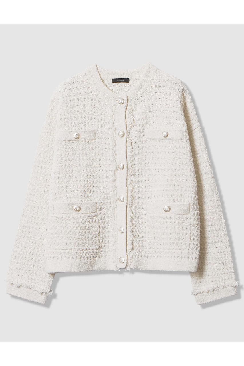 アルアバイル/allurevilleのニットツィードジャケット(オフホワイト/20261016240-65-020)