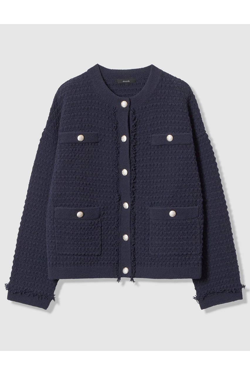アルアバイル/allurevilleのニットツィードジャケット(ネイビー/20261016240-65-020)