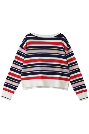 アルアバイル/allurevilleの異素材MIXマルチボーダープルオーバー(110300/110301)