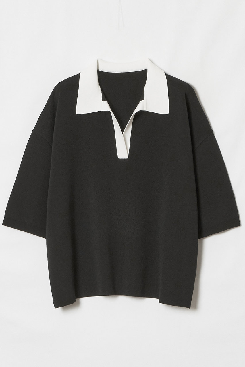 アルアバイル/allurevilleのボーダーポロ プルオーバー(ブラック系/20261016290-98-020)