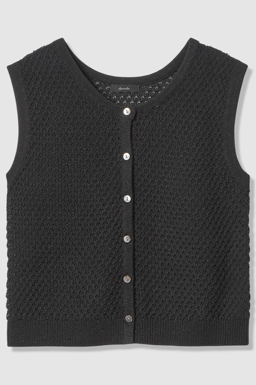 アルアバイル/allurevilleの透かし編みジレプルオーバー(ブラック/20261016330-02-020)
