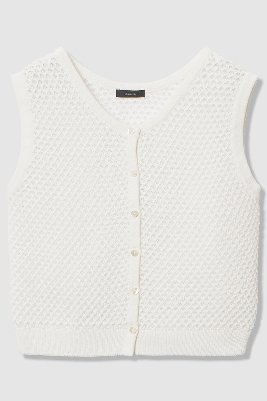 アルアバイル/allurevilleの透かし編みジレプルオーバー(オフホワイト/20261016330-02-020)
