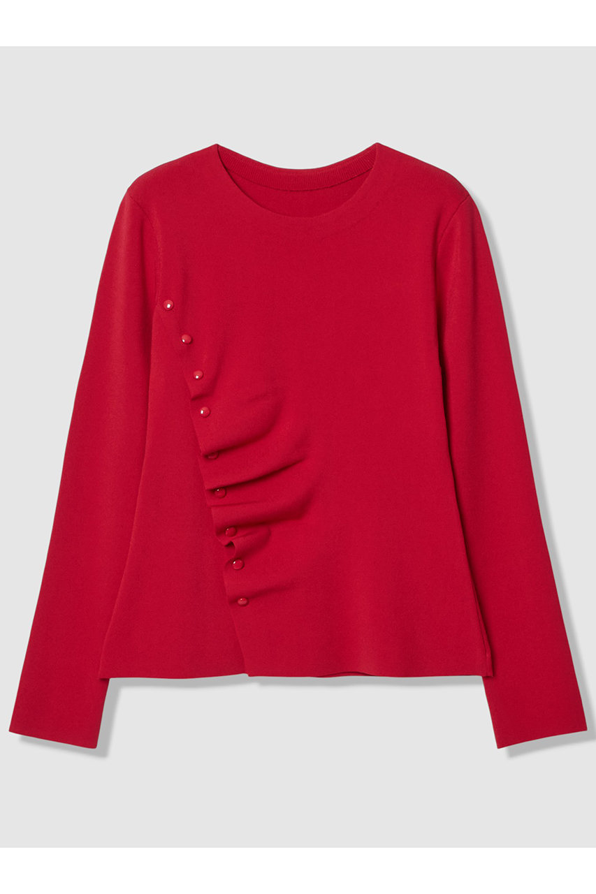 アルアバイル/allurevilleの【LOULOU WILLOUGHBY】ドレープアシメプルオーバー(レッド/21261016170-43-020)