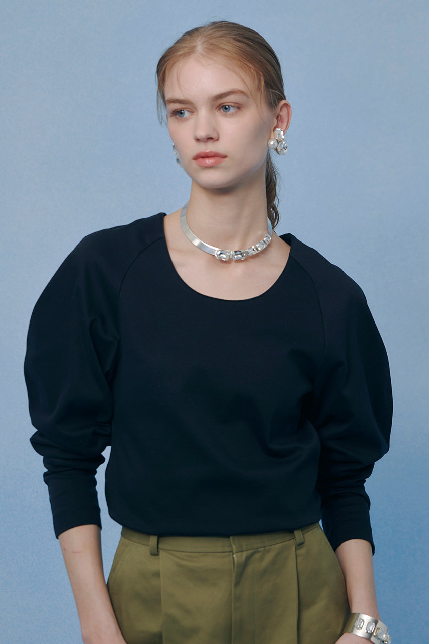 アルアバイル/allurevilleの【予約販売】【LOULOU WILLOUGHBY】シルバイオポンチデザインスリーブプルオーバー(ブラック/21261015030-02-020)