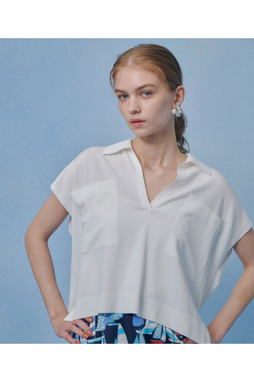 アルアバイル/allurevilleの【予約販売】【LOULOU WILLOUGHBY】ハイツイストスキッパープルオーバー(オフホワイト/21261016300-95-020)