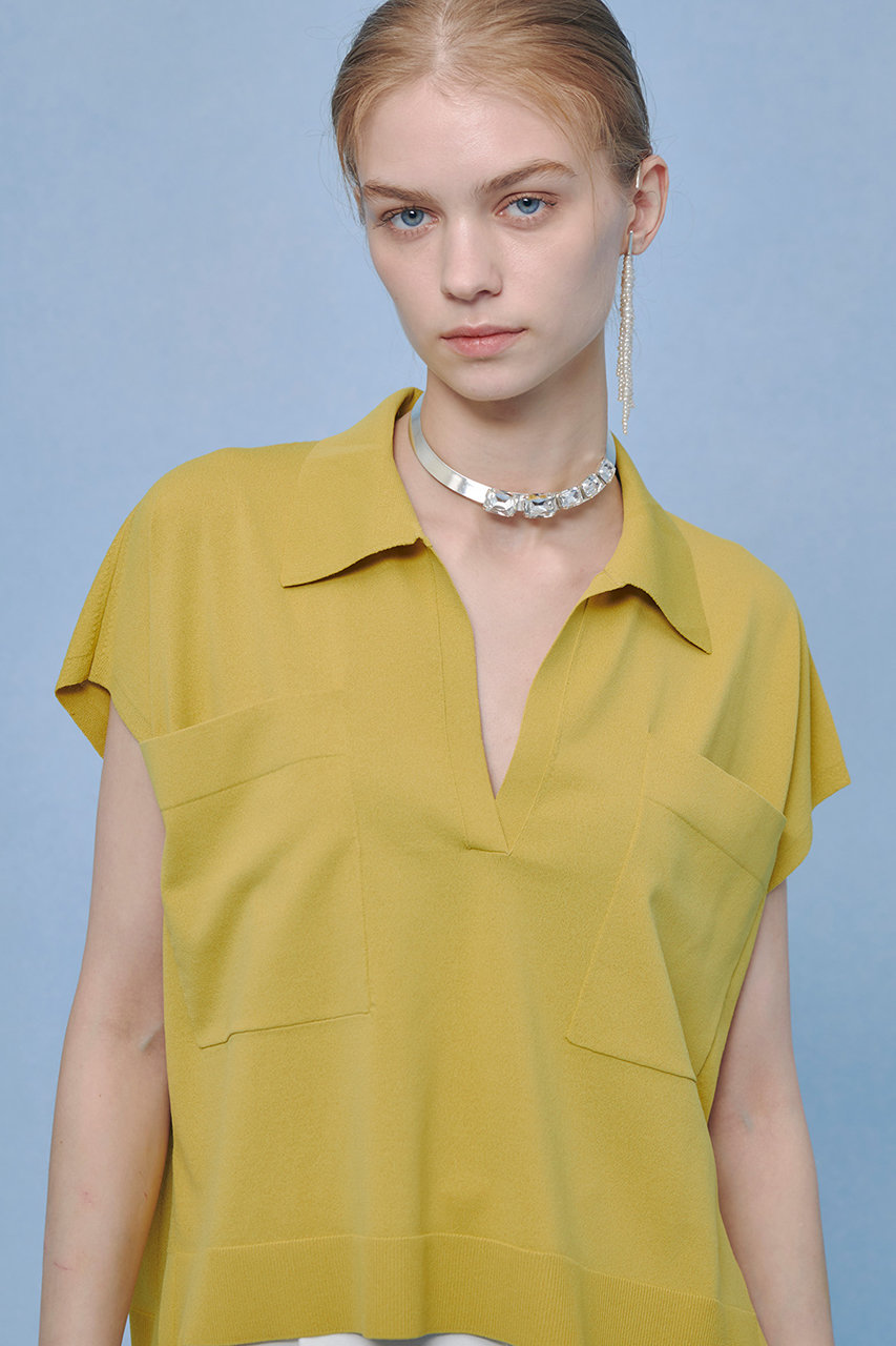 アルアバイル/allurevilleの【予約販売】【LOULOU WILLOUGHBY】ハイツイストスキッパープルオーバー(マスタード/21261016300-95-020)