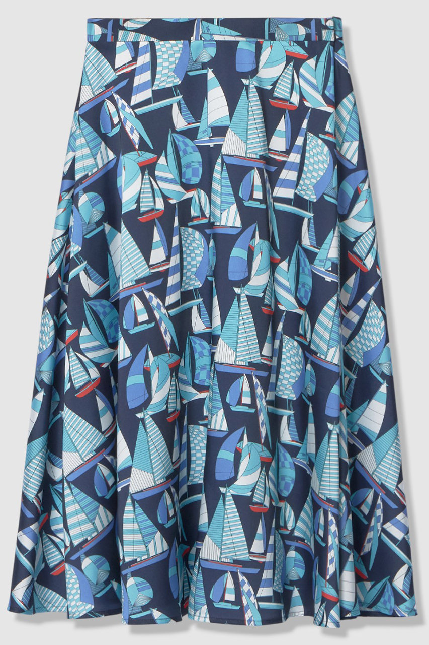 【LOULOU WILLOUGHBY】RATTIマリーナプリントフレアスカート