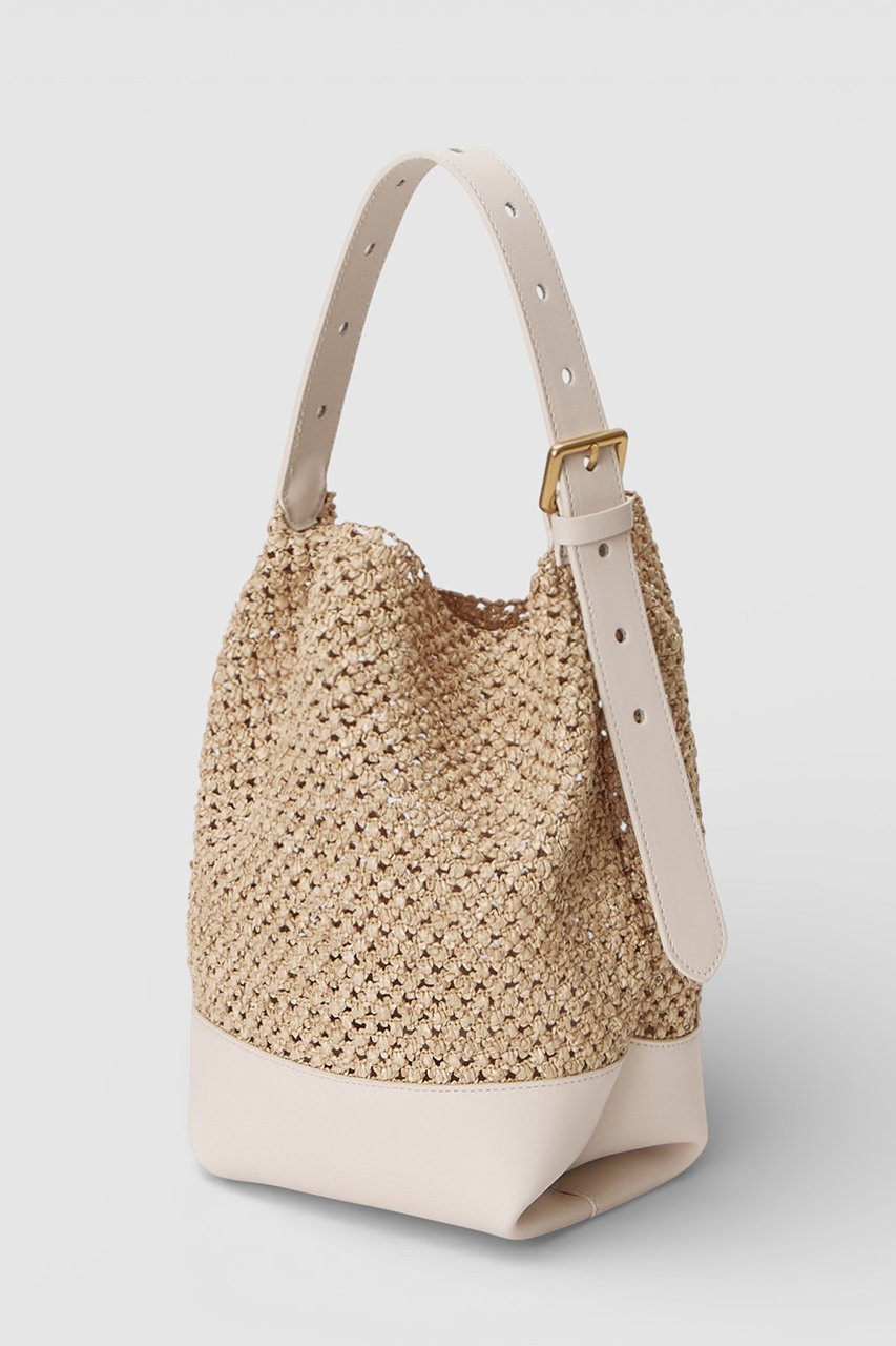 アルアバイル/allurevilleの【予約販売】ラフィアコンビバケツバッグ(オフホワイト/20261650070-02-770)