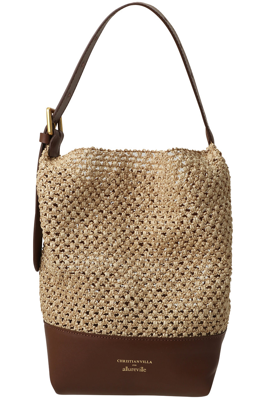アルアバイル/allurevilleのラフィアコンビバケツバッグ(ブラウン/20261650070-81-770)