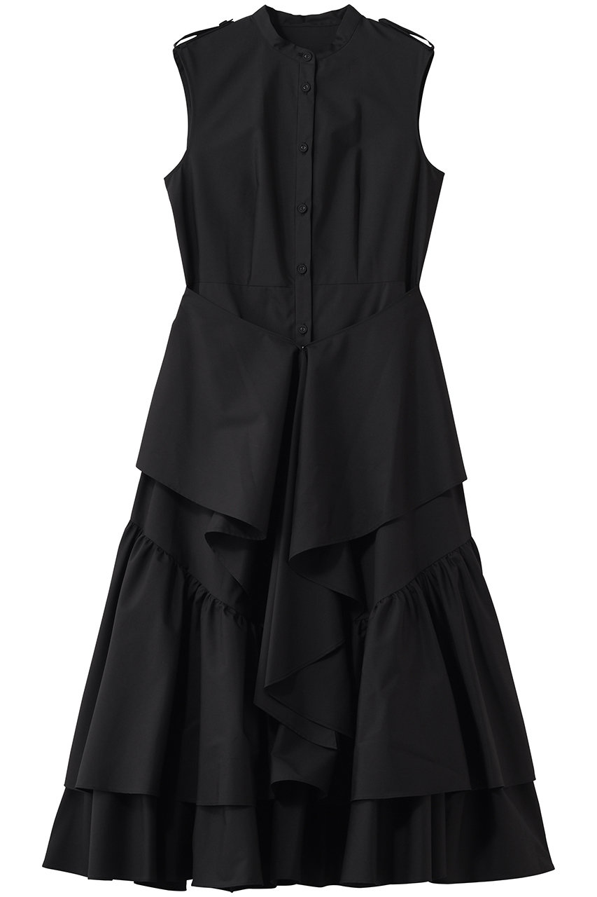 アルアバイル/allurevilleの【LOULOU WILLOUGHBY】レイヤードレープワンピース(ブラック/21261014220-95-010)