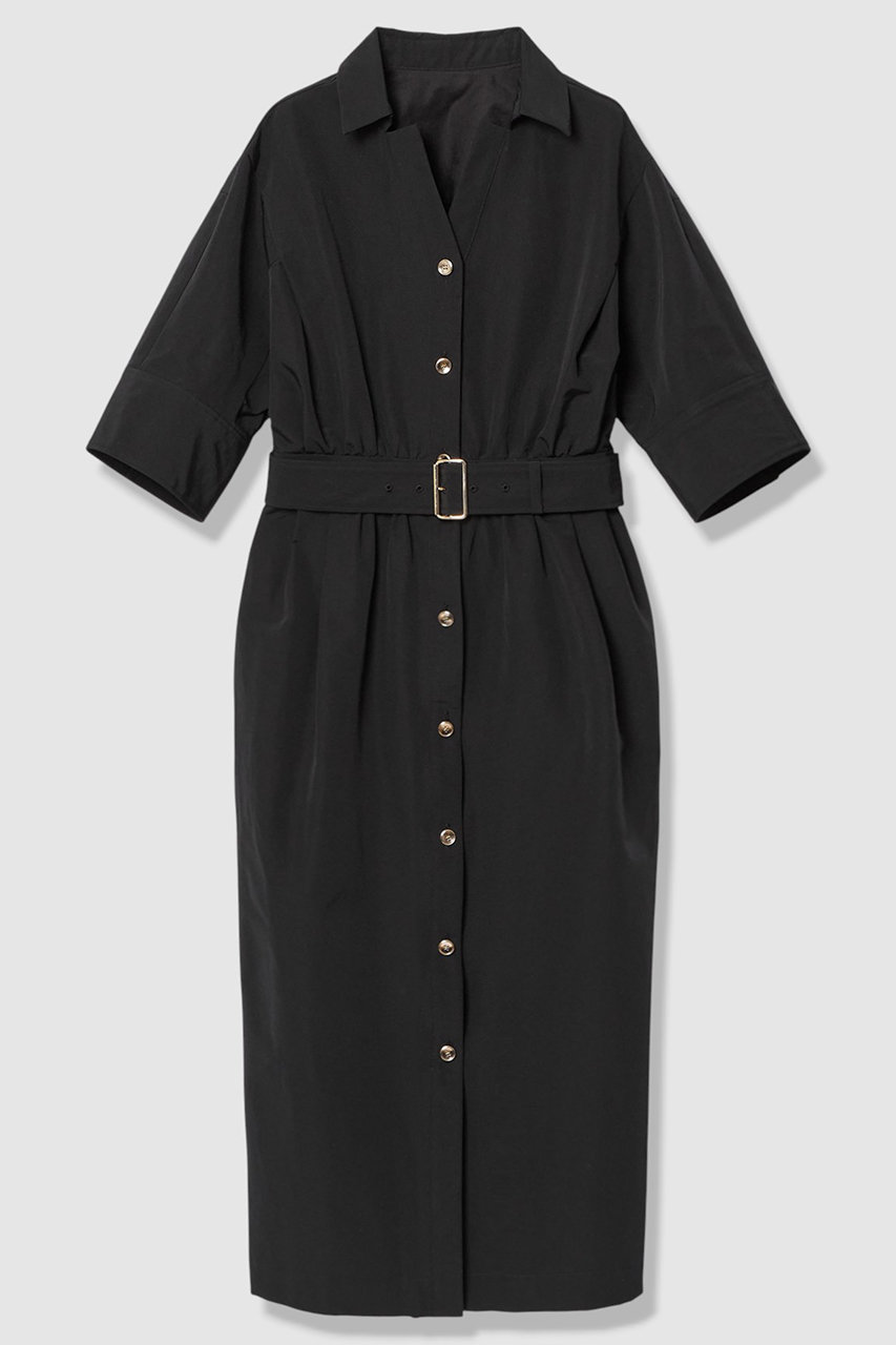 アルアバイル/allurevilleの【予約販売】【LOULOU WILLOUGHBY】ナイロンコットンクロスシャツワンピース(ブラック/21261014210-95-020)