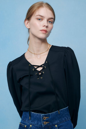 アルアバイル/allurevilleの【予約販売】【LOULOU WILLOUGHBY】モックロディレースアップマリンプルオーバー(110100/110103)