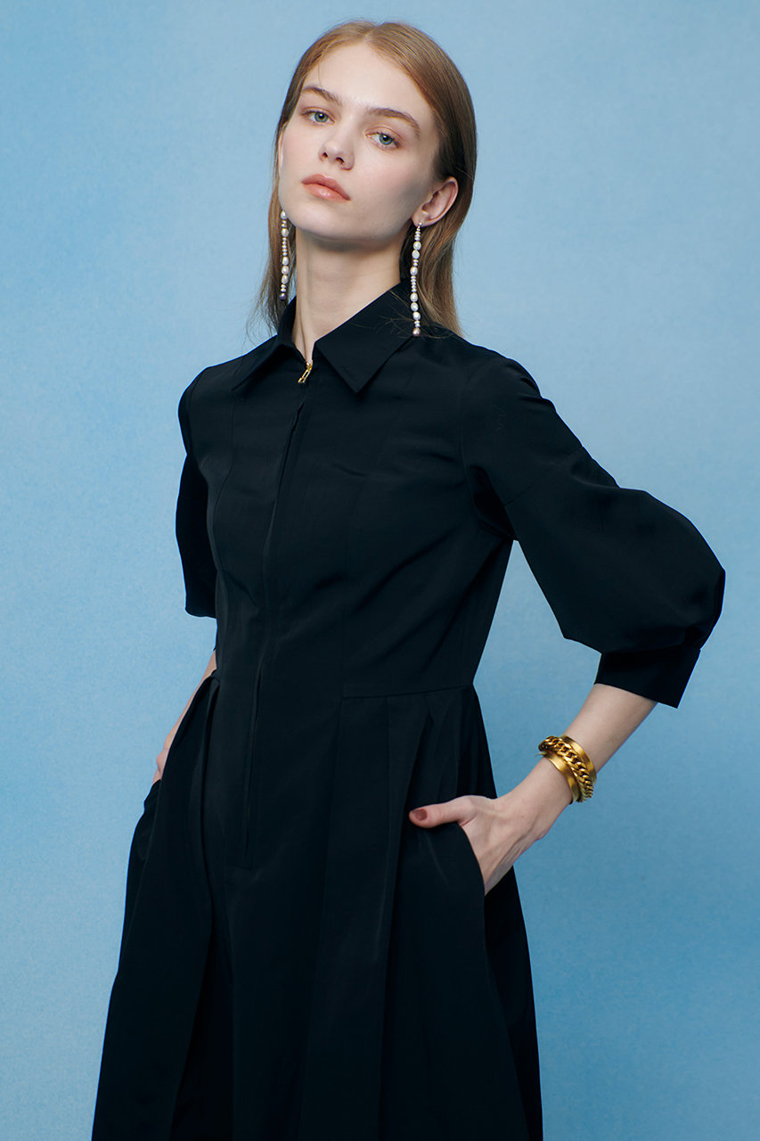 アルアバイル/allurevilleの【予約販売】【LOULOU WILLOUGHBY】タックパフシャツワンピース(ブラック/21261014420-98-020)