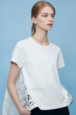 【LOULOU WILLOUGHBY】レースドッキングロングTシャツ